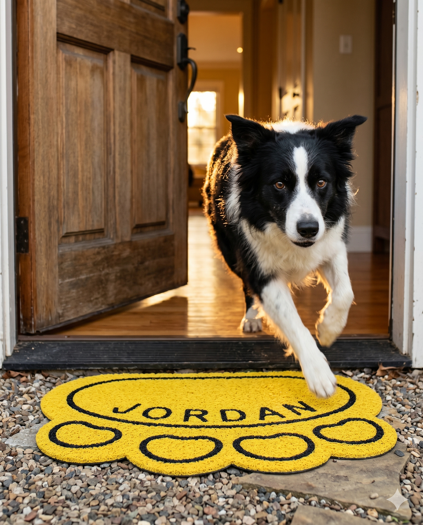 Custom Dog Paw Mat — Personalized Vinyl Mat for Dog Homes