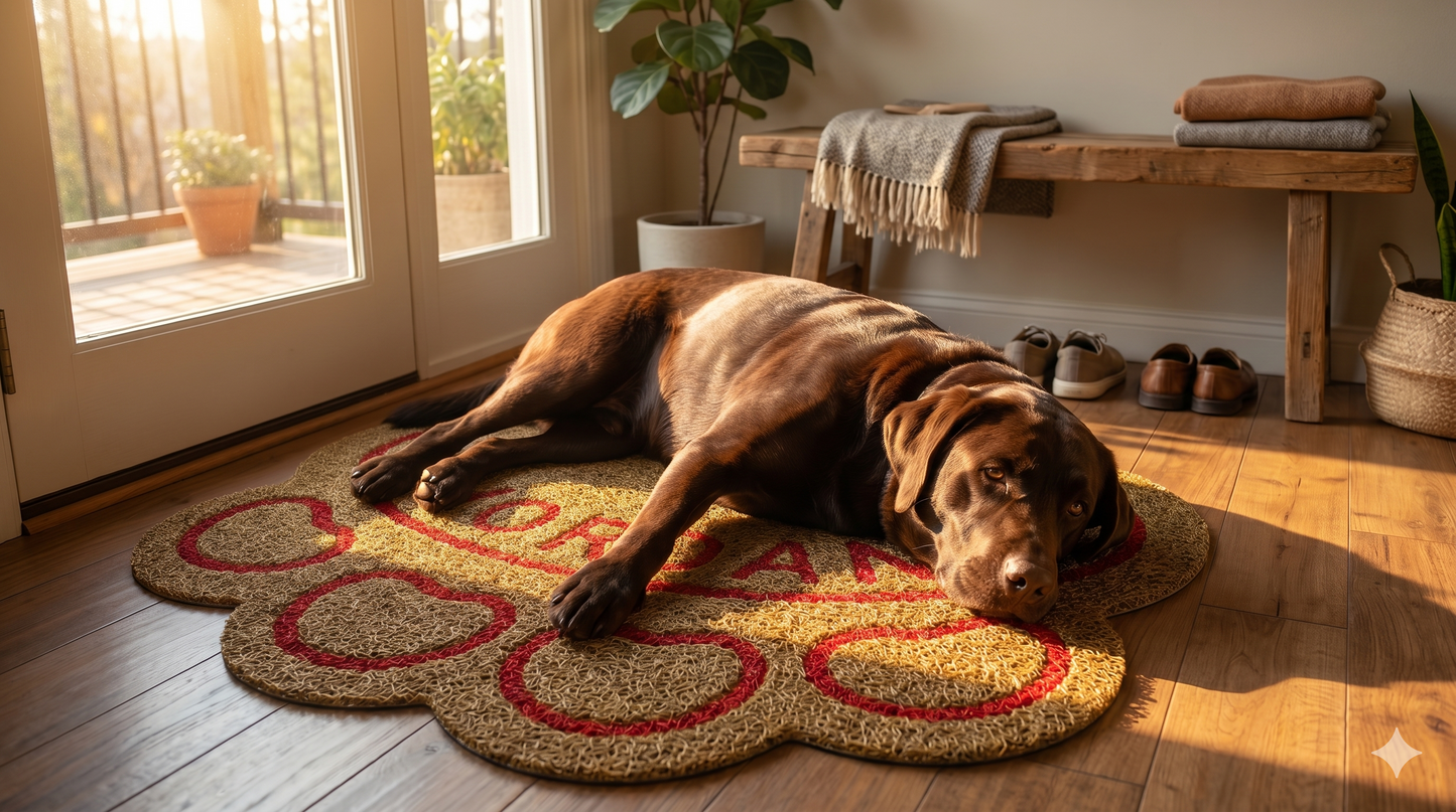 Custom Dog Paw Mat — Personalized Vinyl Mat for Dog Homes