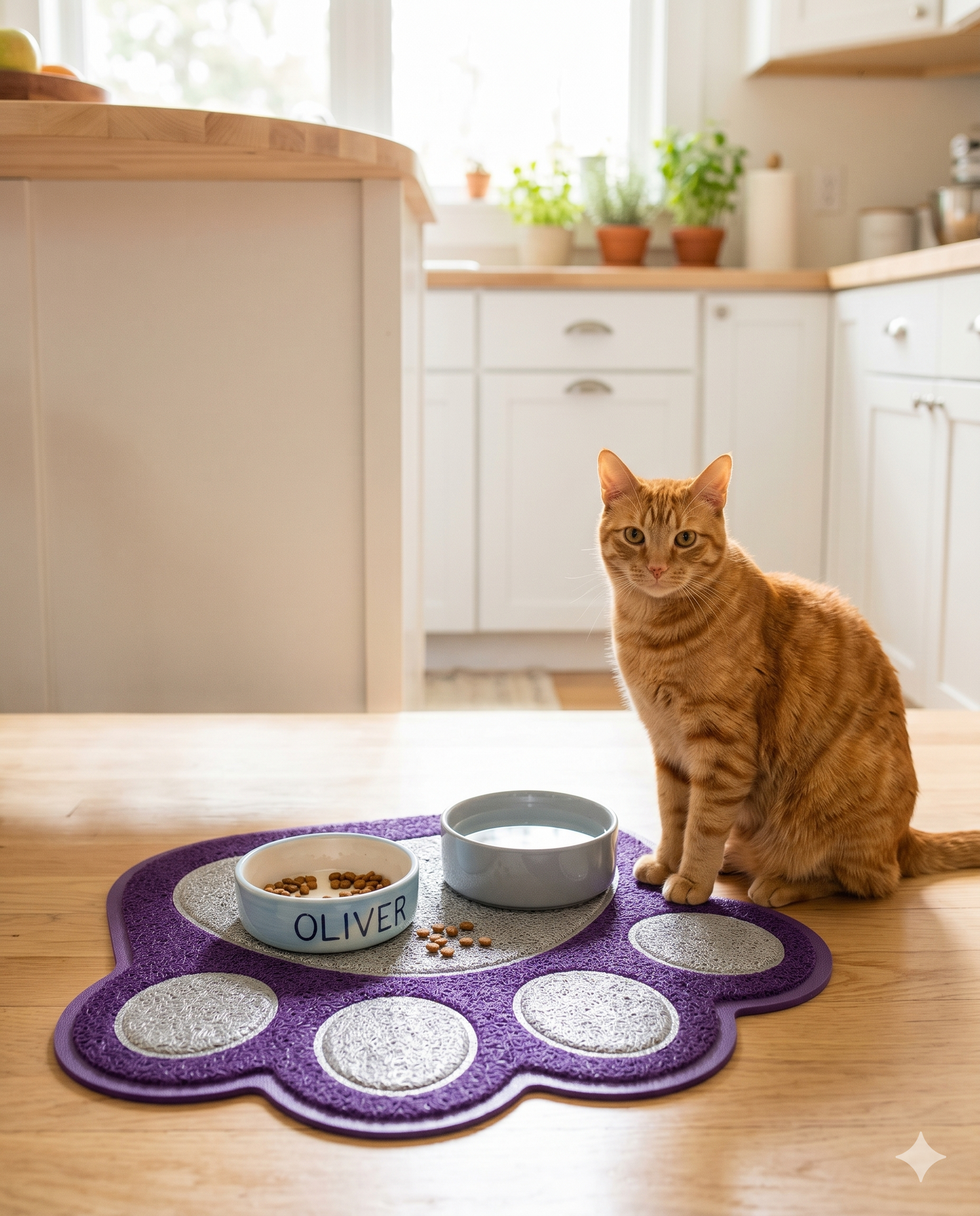 Custom Cat Paw Mat — Personalized Vinyl Mat for Cat Homes