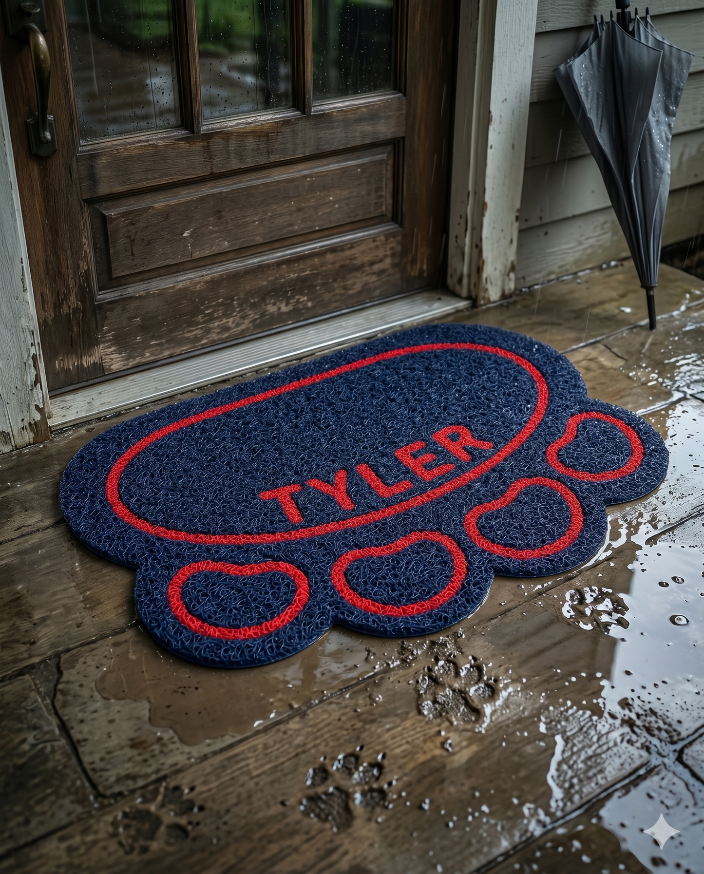 Custom Dog Paw Mat — Personalized Vinyl Mat for Dog Homes