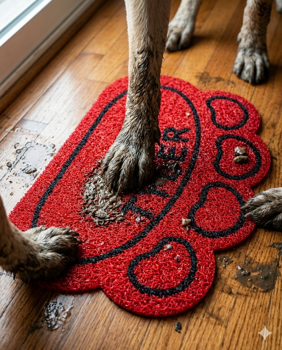 Custom Dog Paw Mat — Personalized Vinyl Mat for Dog Homes