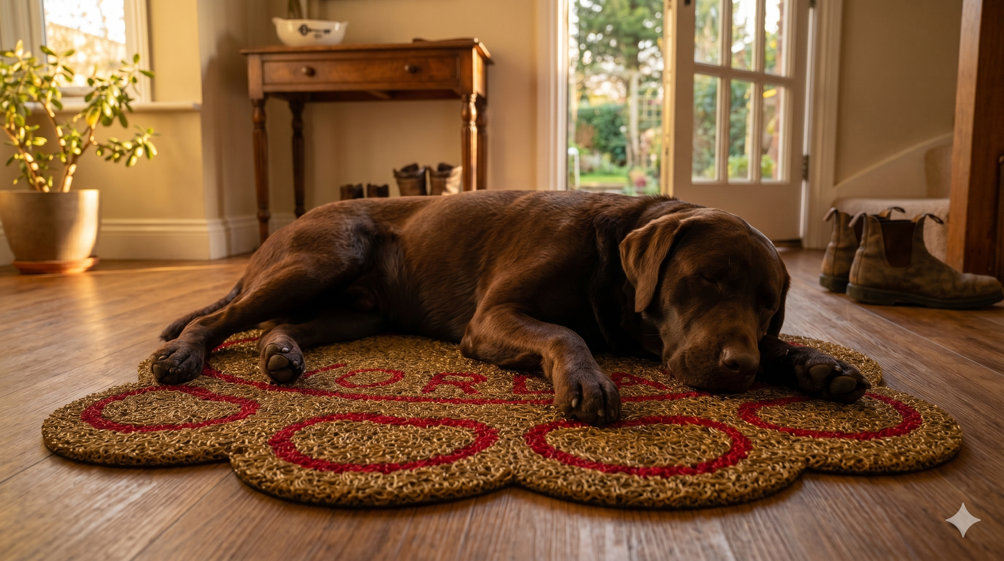 Custom Dog Paw Mat — Personalized Vinyl Mat for Dog Homes