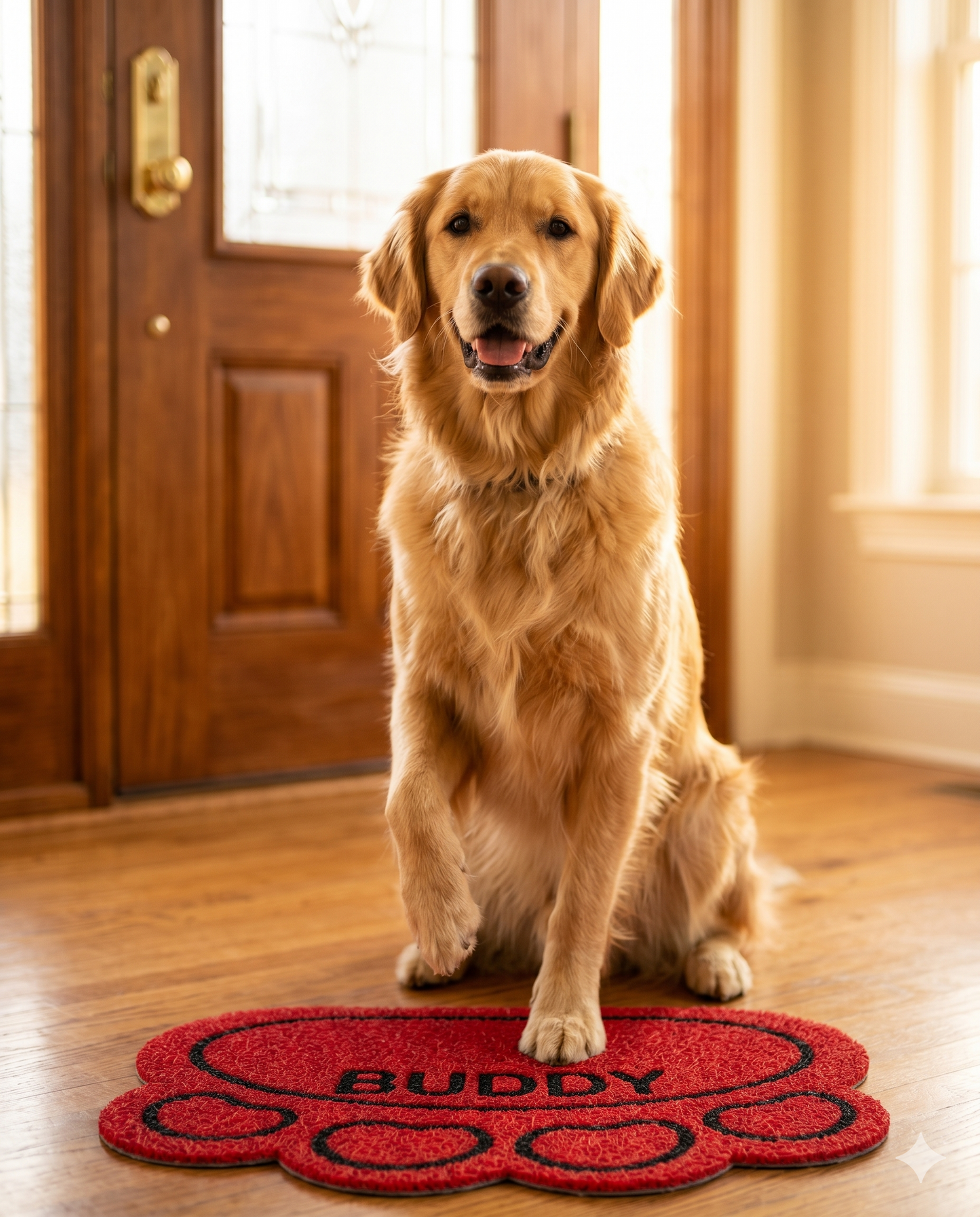 Custom Dog Paw Mat — Personalized Vinyl Mat for Dog Homes